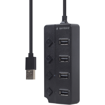 USB-хаб Gembird 4 ports (UHB-U2P4P-01) з вимикачами
