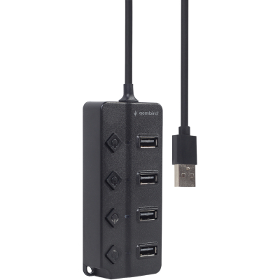 USB-хаб Gembird 4 ports (UHB-U2P4P-01) з вимикачами