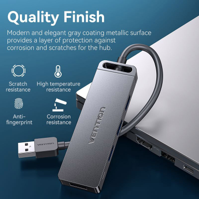 USB-хаб Vention CHLBB 4 ports Black