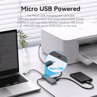USB-хаб Vention CHLBB 4 ports Black