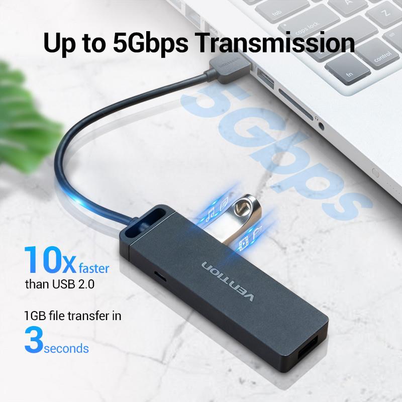 USB-хаб Vention CHLBB 4 ports Black