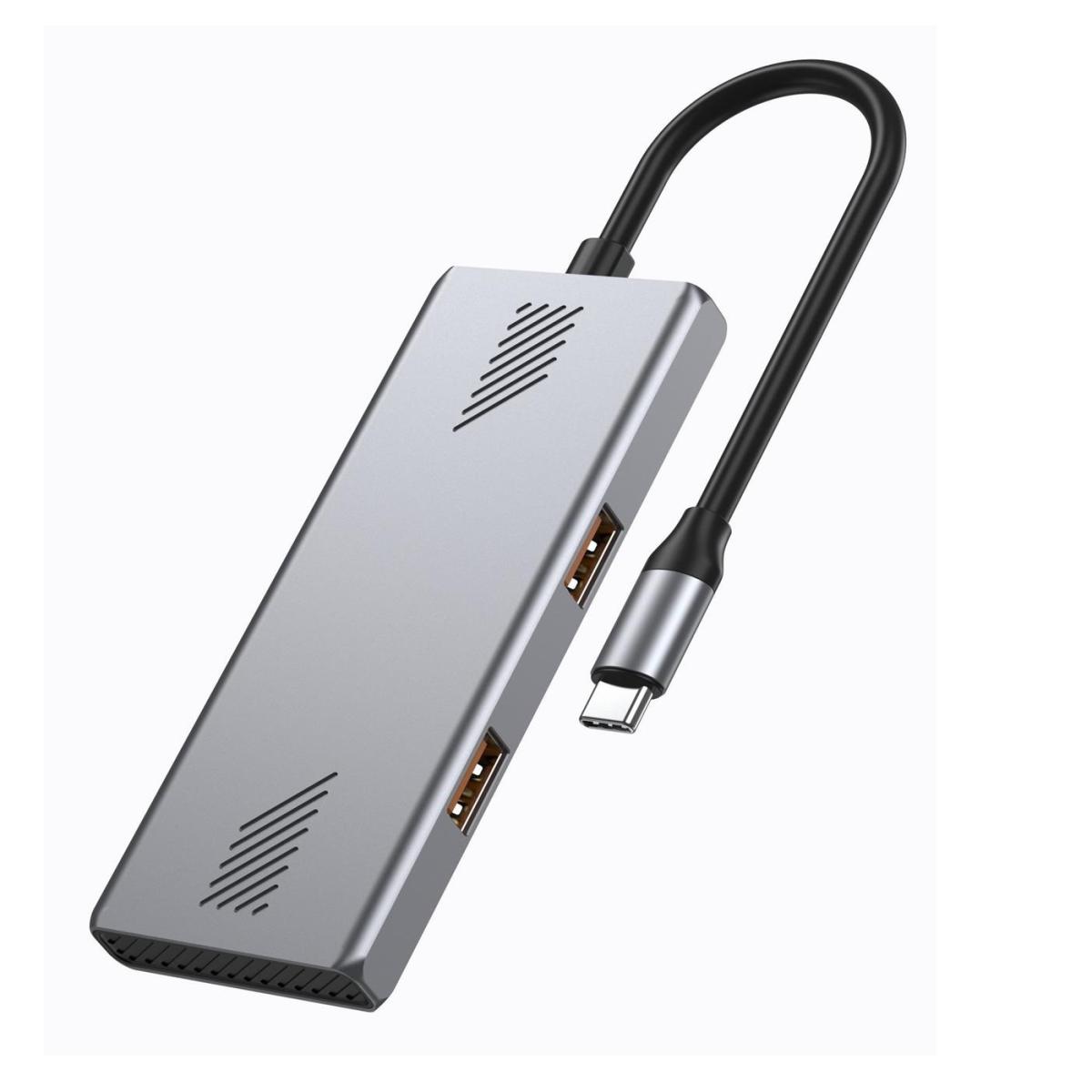 Концентратор Gembird USB-C 4-in-1 2xUSB 3.2 + 2xUSB-C 3.2 silver (UHB-CM-U310-A2C2-01)