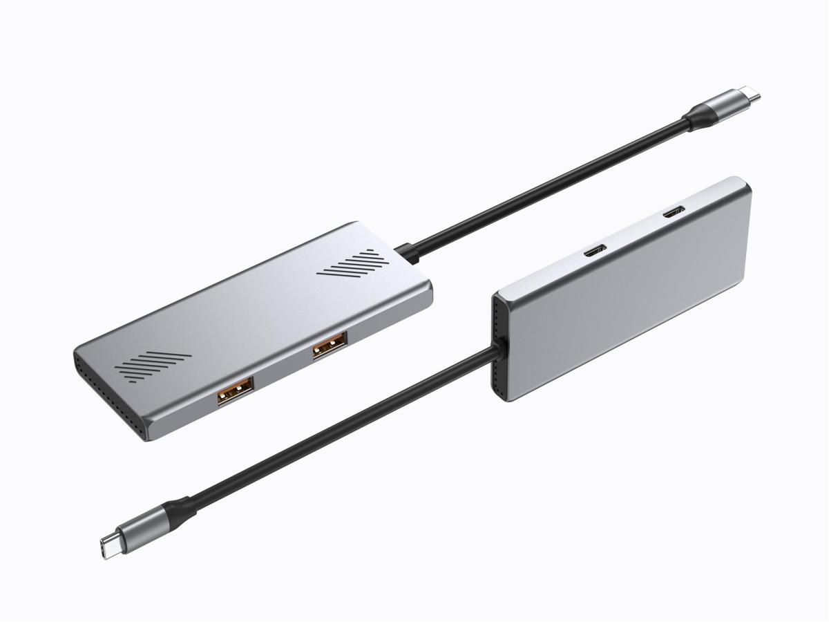 Концентратор Gembird USB-C 4-in-1 2xUSB 3.2 + 2xUSB-C 3.2 silver (UHB-CM-U310-A2C2-01)