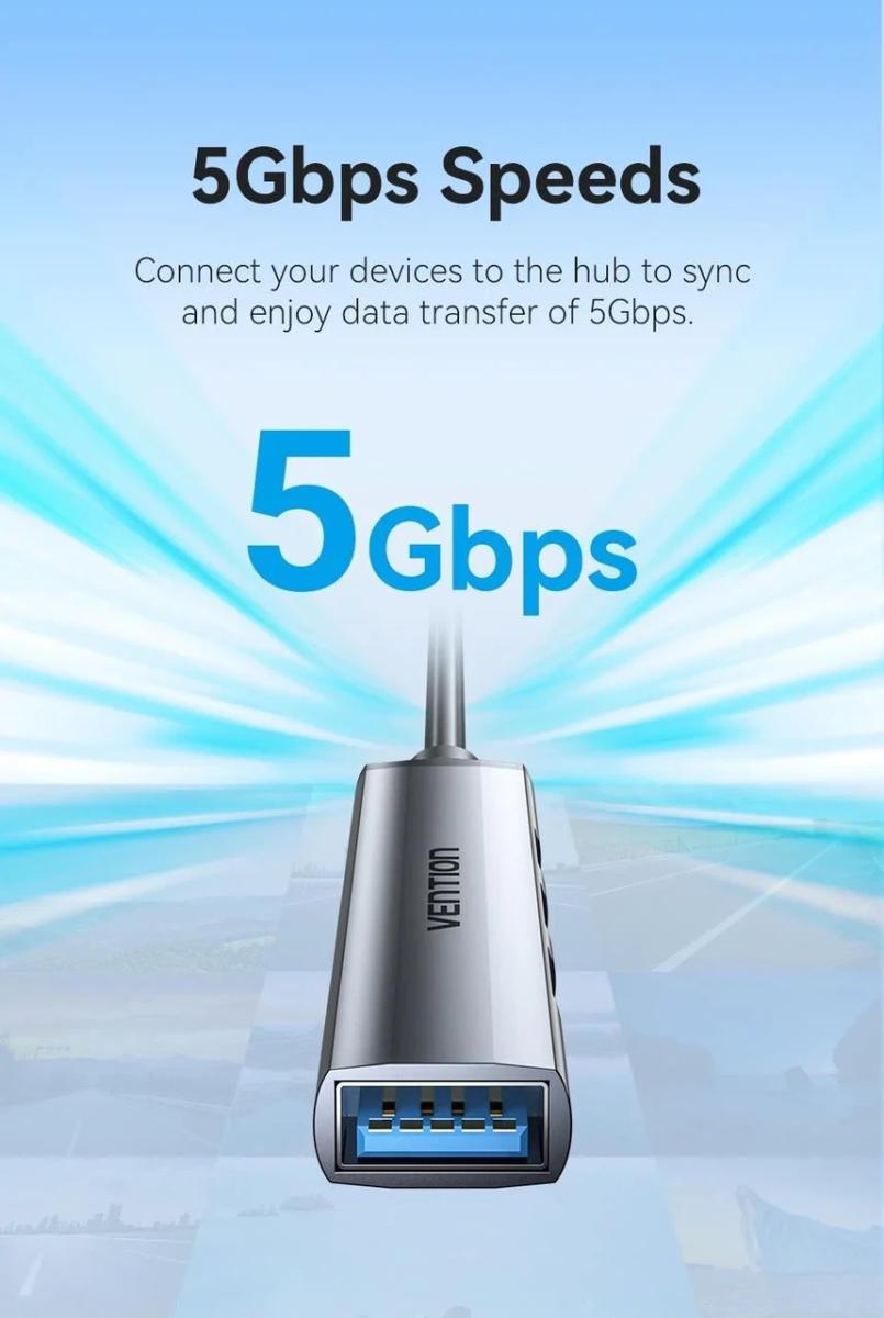 USB-хаб Vention CKPHB 4 ports Grey