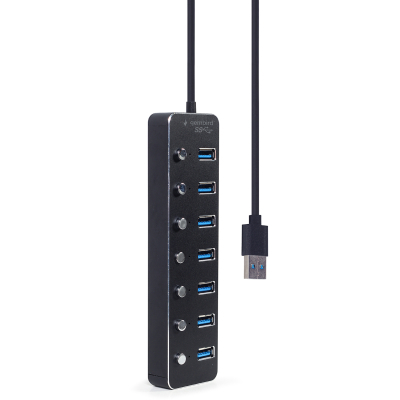 USB-хаб Gembird 7 ports Black (UHB-U3P7P-01) з вимикачами