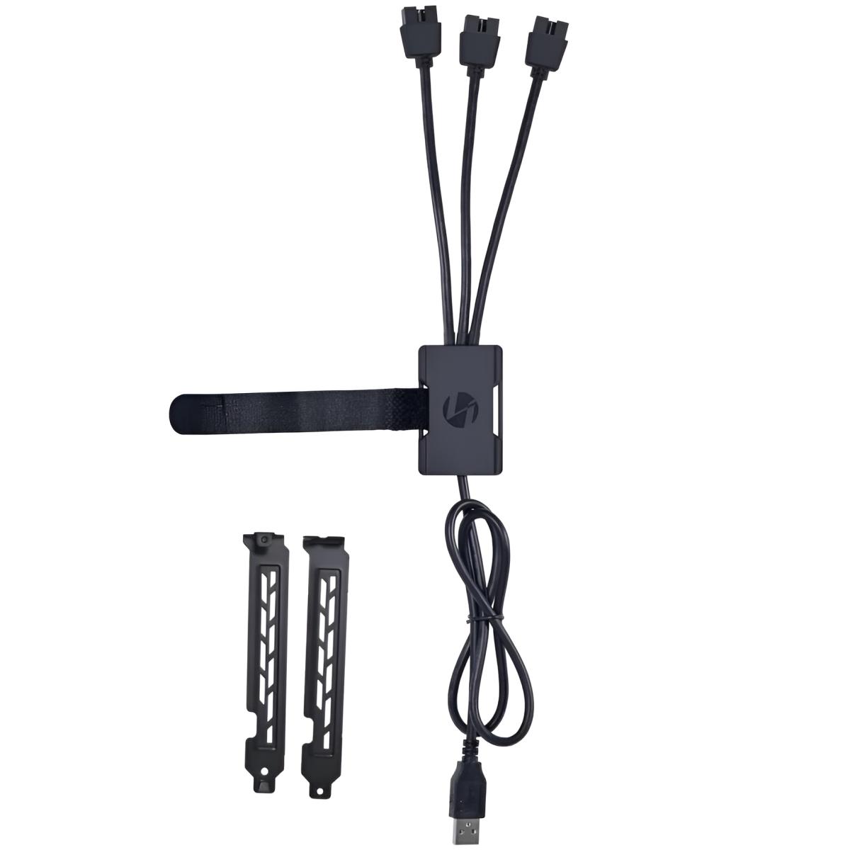 USB-хаб Lian Li USB2.0 1 to 3 Port (Type A Male) HUB, Black (G89.PW-U2TPAB.00)