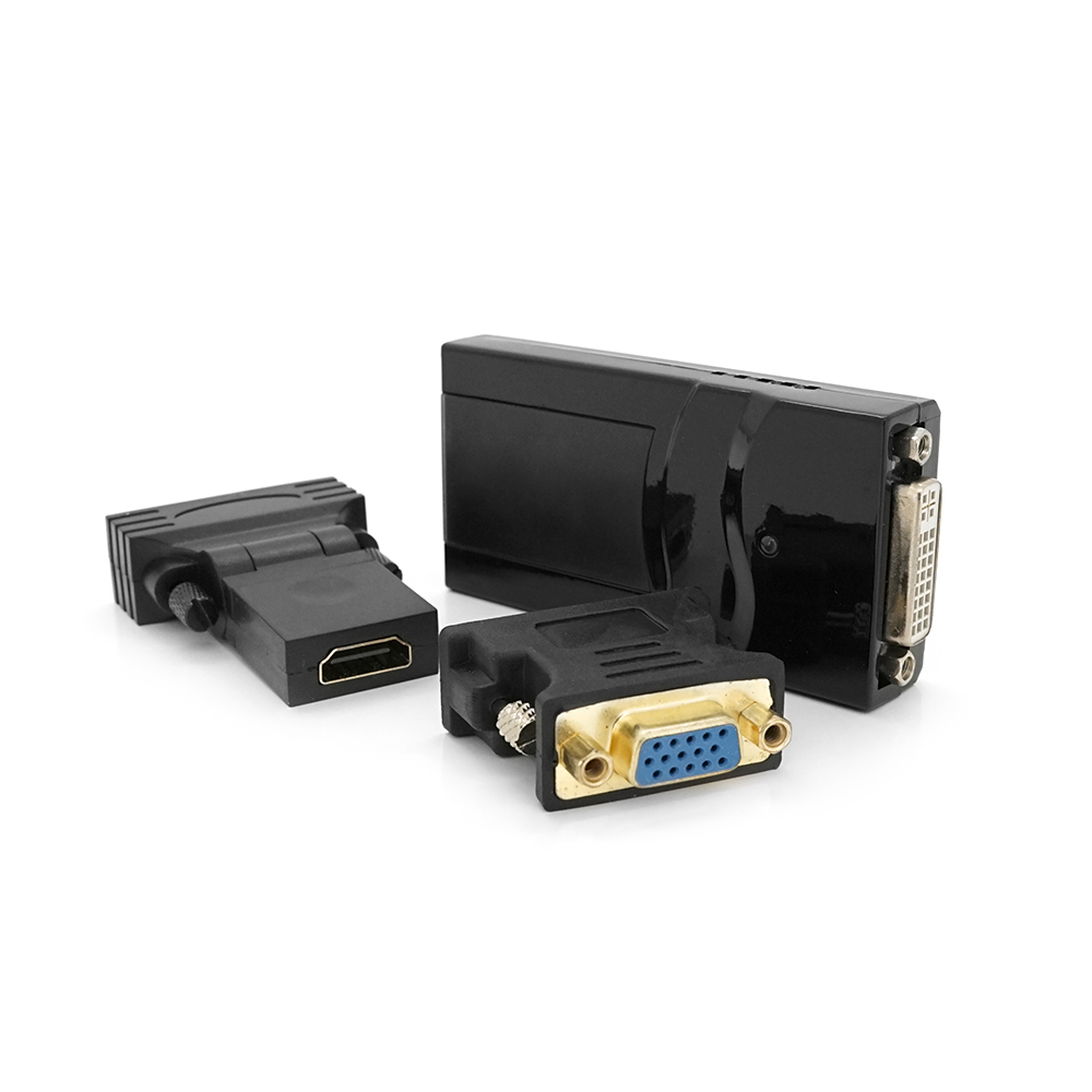 Конвертер USB 2.0 to HDMI / VGA / DVI, Black, Box (1585499)