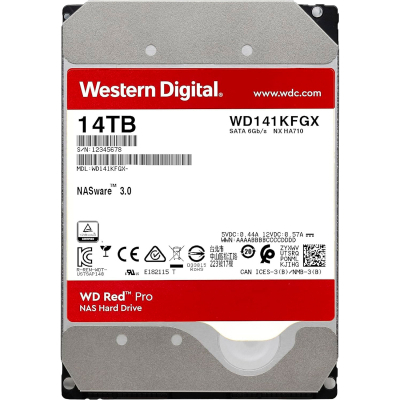 Накопичувач HDD SATA 14.0TB WD Red Pro NAS 7200rpm 512MB (WD142KFGX)