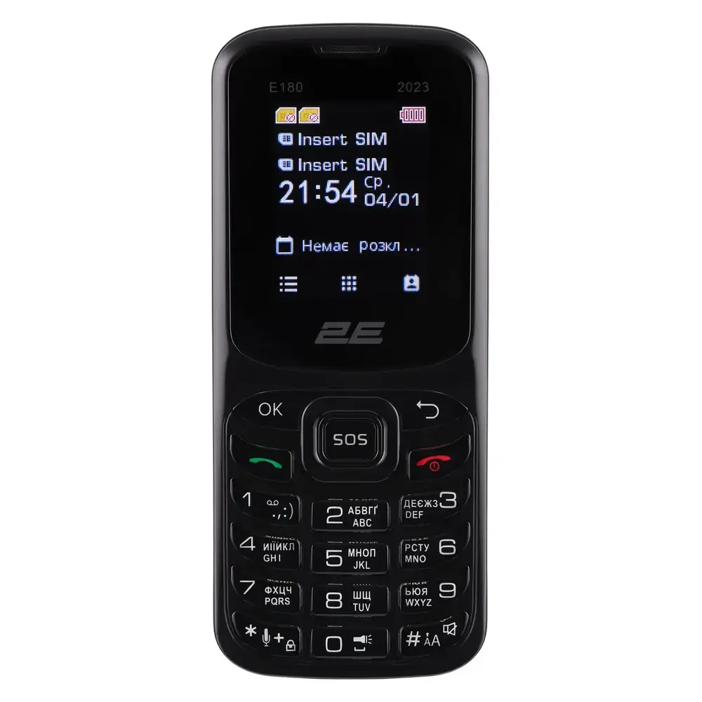 Мобiльний телефон 2E E180 2023 Dual Sim Black (688130251044)