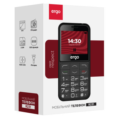 Мобiльний телефон Ergo R231 Dual Sim Black