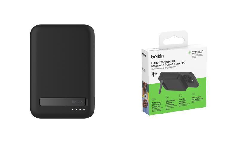 Акумулятор портативний літій-іонний Power Bank Belkin 8000мА·год, 15Вт, MagSafe Qi2, чорний (1784407)