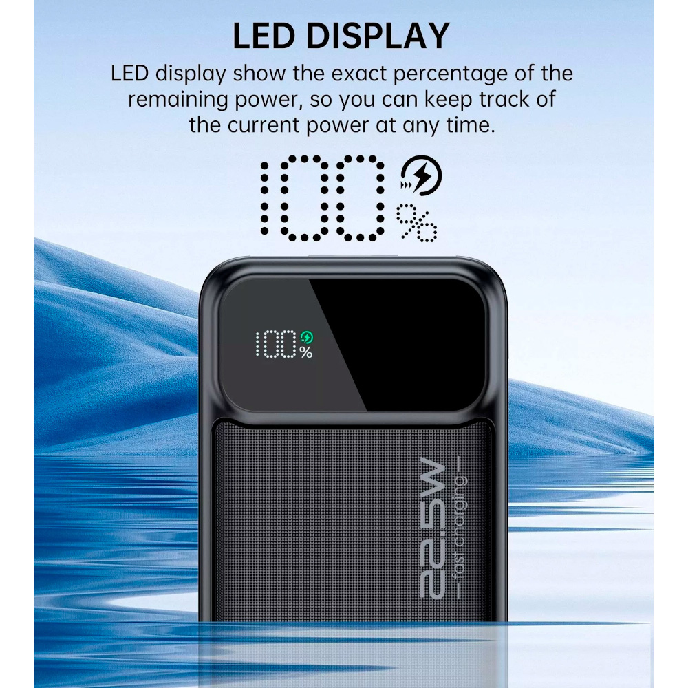 Батарея універсальна Choetech 20000mAh, PD/22.5W, QC/3.0, AFC Samsung, LED (B729)