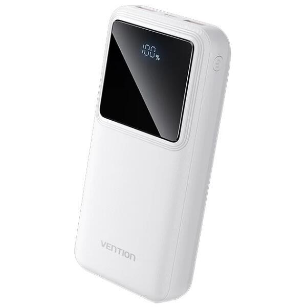 УМБ Vention 20000mAh 22.5W 3A,PD,QC 3.0, Micro-USB,USB-C,2xUSB-A, LED Display White (FHLW0) (1805213)