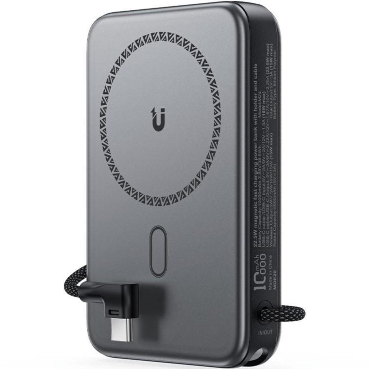 УМБ Acefast Magnetic Wireless 10000mAh 22.5W PD,QC 3.0 USB-C In/Out, QI 15W  M24 Metal Gray (6974316284871)