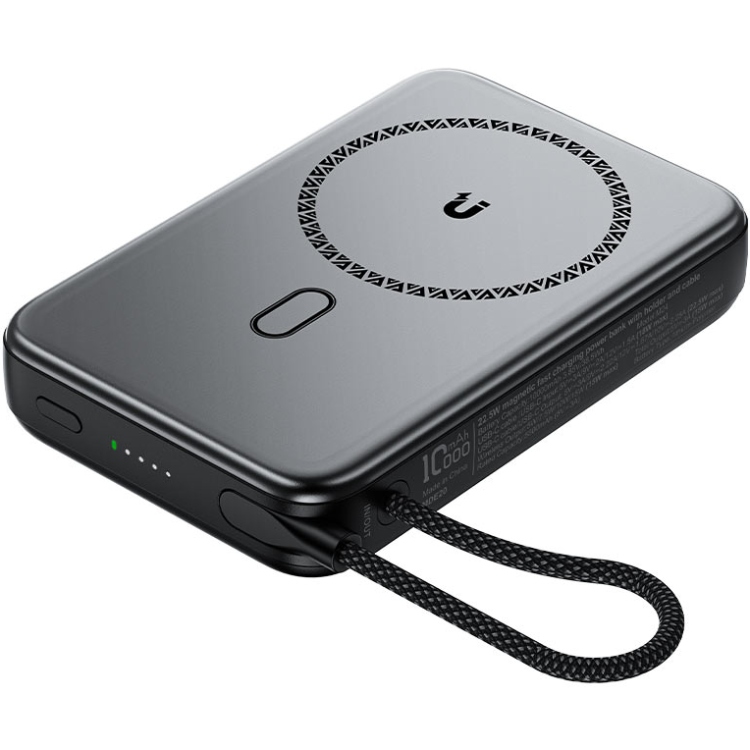 УМБ Acefast Magnetic Wireless 10000mAh 22.5W PD,QC 3.0 USB-C In/Out, QI 15W  M24 Metal Gray (6974316284871)