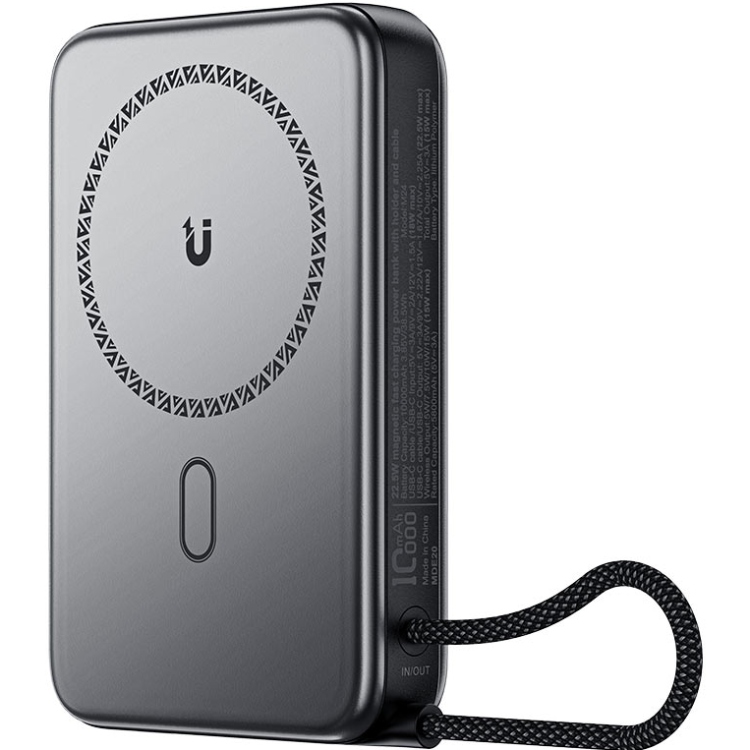 УМБ Acefast Magnetic Wireless 10000mAh 22.5W PD,QC 3.0 USB-C In/Out, QI 15W  M24 Metal Gray (6974316284871)
