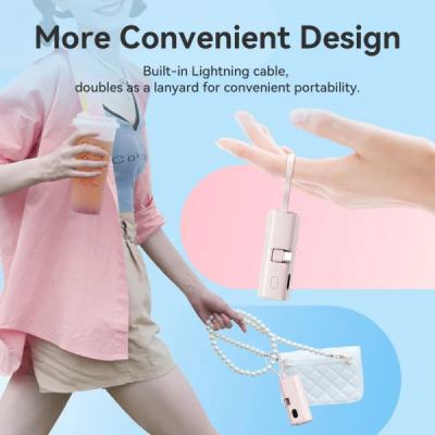 Батарея універсальна Vention 4800mAh 22,5W PD, USB-C In/Out, LED display, with built-in USB-C cable