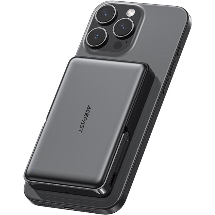 УМБ Acefast Magnetic Wireless 10000mAh 22.5W PD,QC 3.0 USB-C In/Out, QI 15W, with holder M17 Black (6974316284000)
