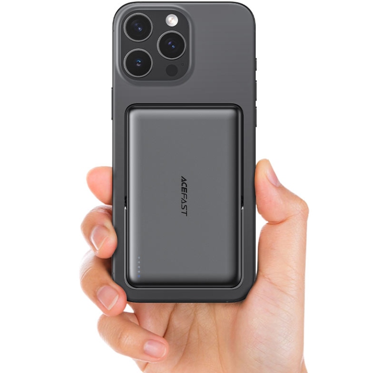 УМБ Acefast Magnetic Wireless 10000mAh 22.5W PD,QC 3.0 USB-C In/Out, QI 15W, with holder M17 Black (6974316284000)