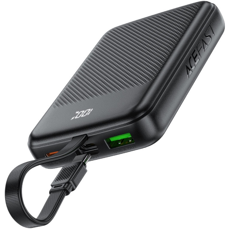 УМБ Acefast 10000mAh 22.5W PD,QC3.0 2xUSB-C,USB-A, with build Type-C cable, M13 Black (6974316283959)