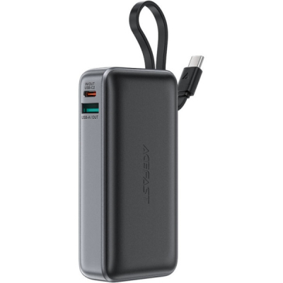 Батарея універсальна Acefast 10000mAh 30W PD, USB-C witch cable, USB-A, Li-Pol, M7 Black (6974316283