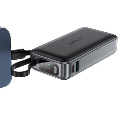 Батарея універсальна Acefast 10000mAh 30W PD, USB-C witch cable, USB-A, Li-Pol, M7 Black (6974316283