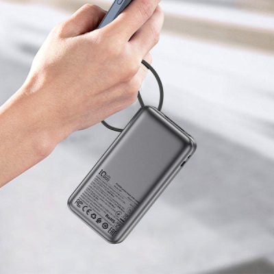 Батарея універсальна Acefast 10000mAh 30W PD, USB-C witch cable, USB-A, Li-Pol, M7 Black (6974316283
