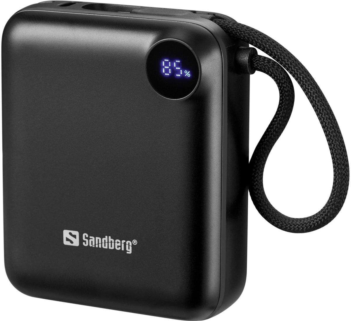 УМБ Sandberg 10000mAh 20W PD,QC3.0, USB-C In/Out, with 2 cables USB-C (421-26)