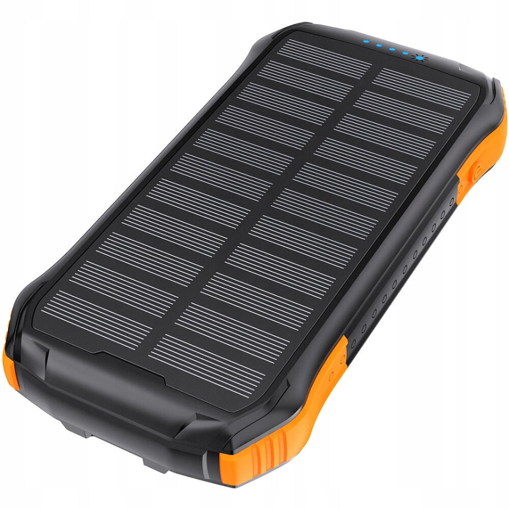Батарея універсальна Choetech 10000mAh 10W 2USB-A+USB-C,solar panel Black-Orange (B658-OR)