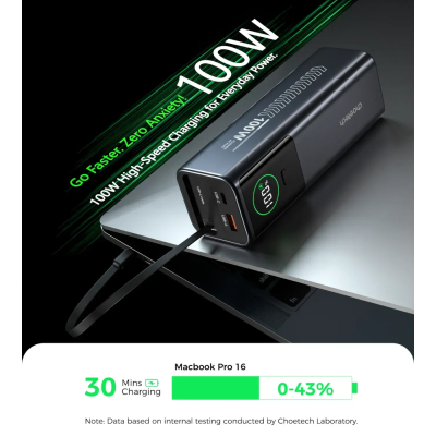Батарея універсальна Choetech 20000mAh, PD/100W, QC, AFC, AC input (B1012)