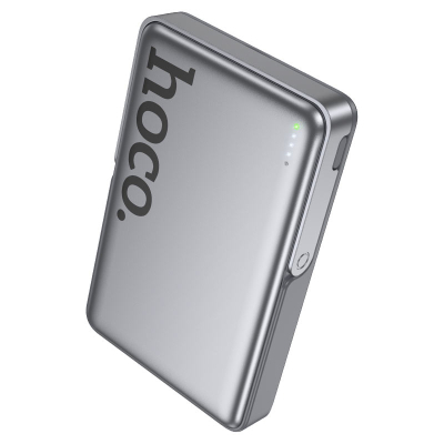 Батарея універсальна HOCO 10000mAh Sunlight PD/20W Magnetic with stand Metal Grey (Q36A / 714987)