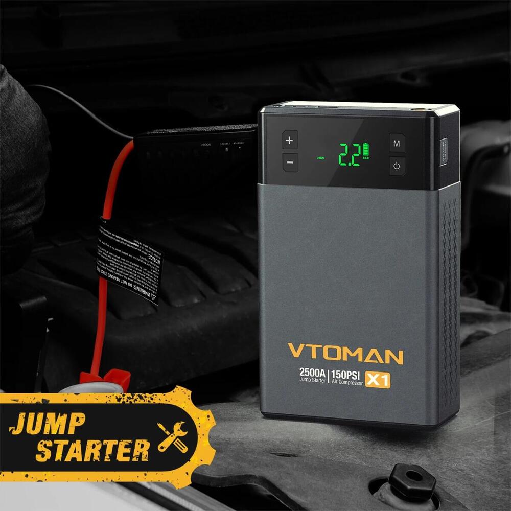 Автомобільний портативний Jump Starter X1 2500A з компресором 150PSI Vtoman (X1_VTOMAN) (1788851)