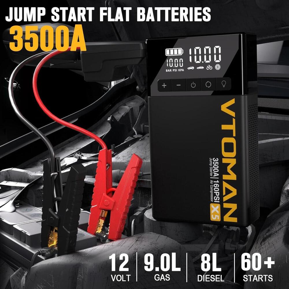 Автомобільний портативний Jump Starter X5 3500A з компресором 160PSI 59.2Wh Vtoman (X5_VTOMAN) (1788852)