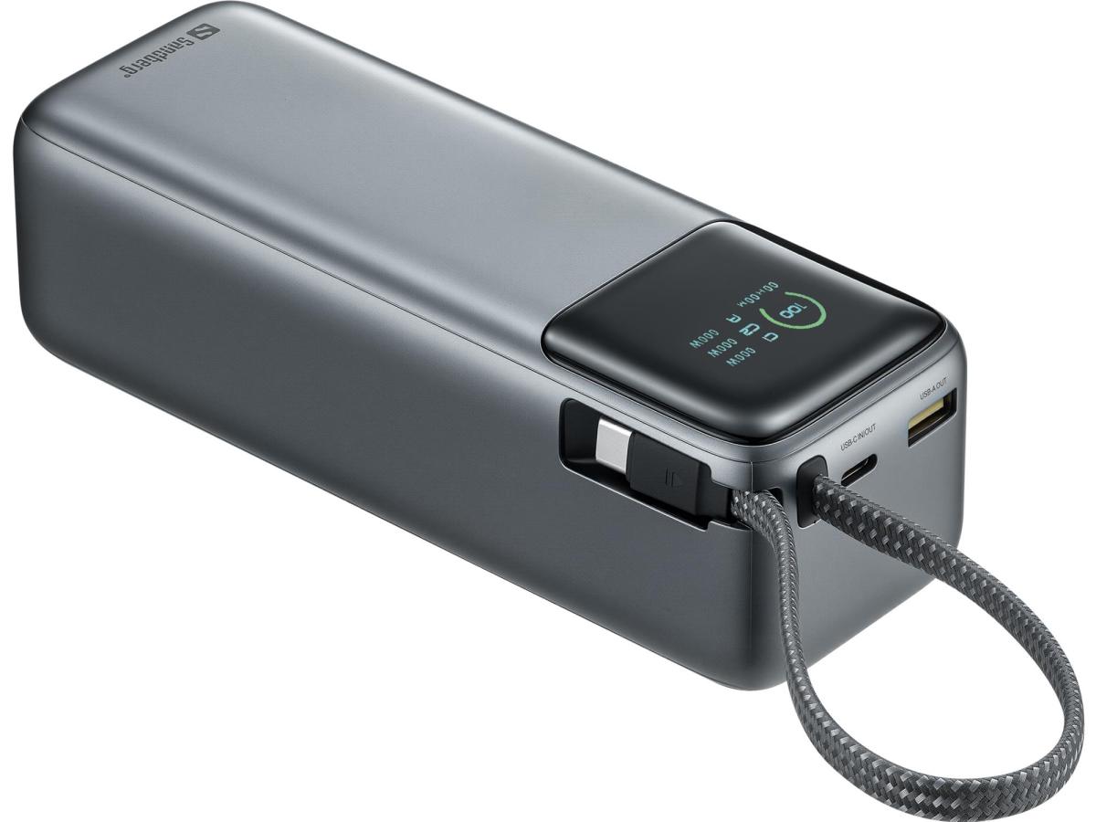 Батарея універсальна Sandberg 27000mAh 140W+100W PD/140W, with built-in Type-C cable 140W (421-31)