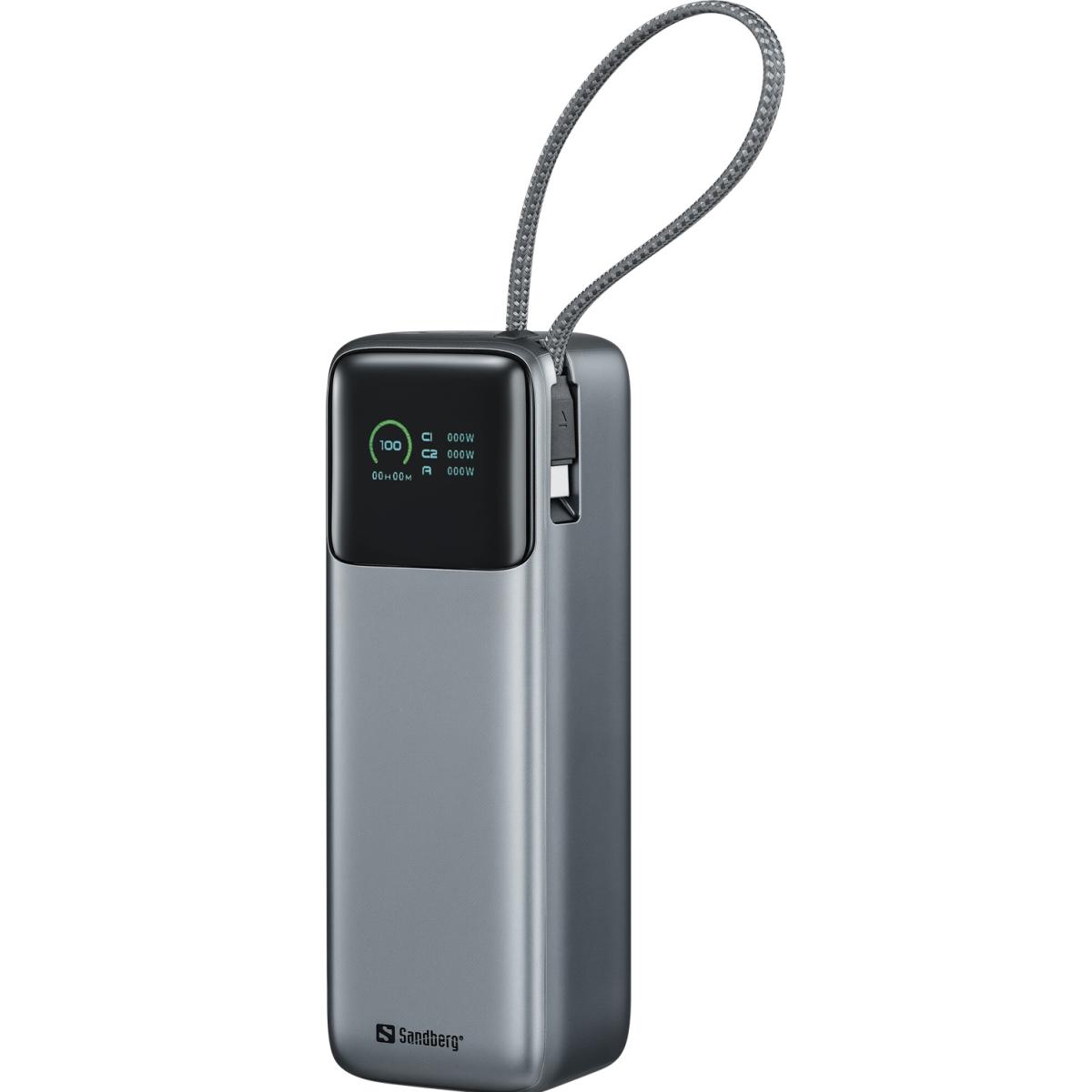 Батарея універсальна Sandberg 27000mAh 140W+100W PD/140W, with built-in Type-C cable 140W (421-31)