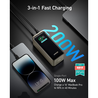 Батарея універсальна Anker 20000mAh Prime 200W PD Black (A1336011)