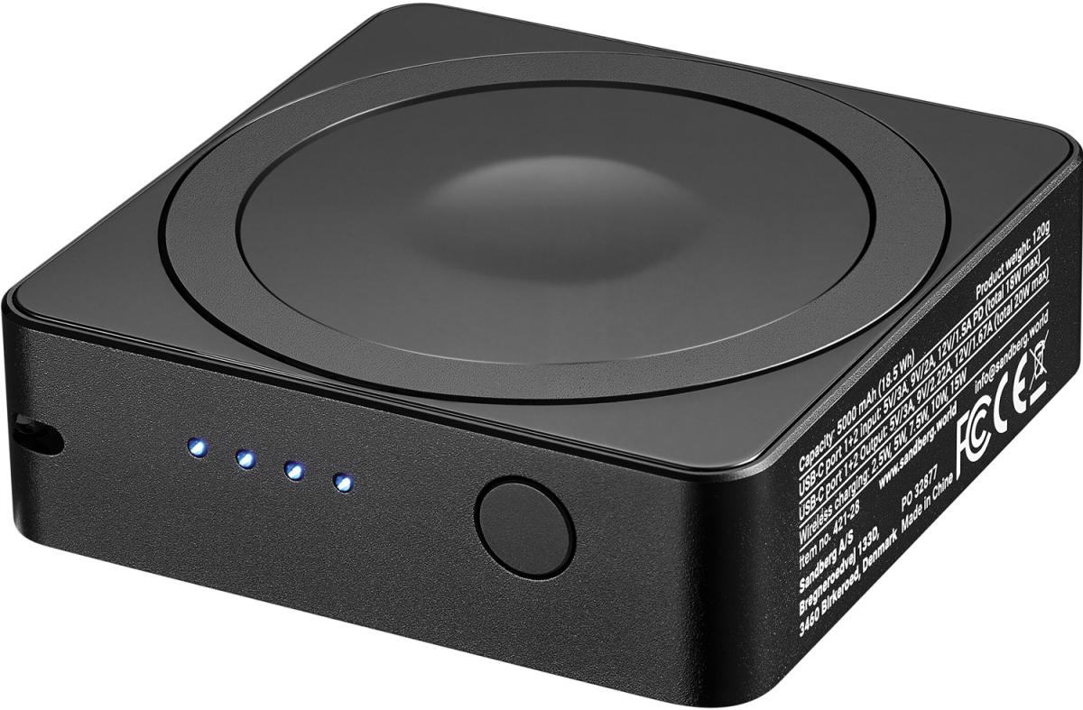 Батарея універсальна Sandberg Magnetic Wireless 5000mAh 20W PD, QI-15W for Apple Watch/Airpods (421-28)