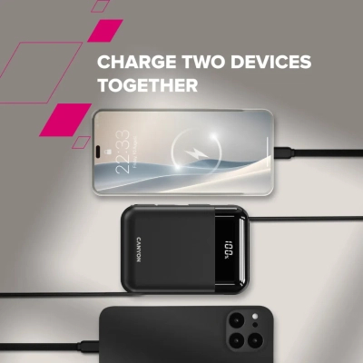 Батарея універсальна Canyon 10000mAh OnPower 104 PD/20W, QC/22.5W built-in cable Black (CNS-CPB104B)