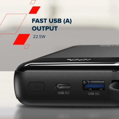 Батарея універсальна Canyon 10000mAh OnPower 104 PD/20W, QC/22.5W built-in cable Black (CNS-CPB104B)