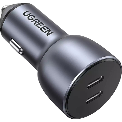 Автомобільний зарядний пристрій Ugreen CD213 (2xUSB 40W (USB-C) QC 3.0+ Gray (70594)
