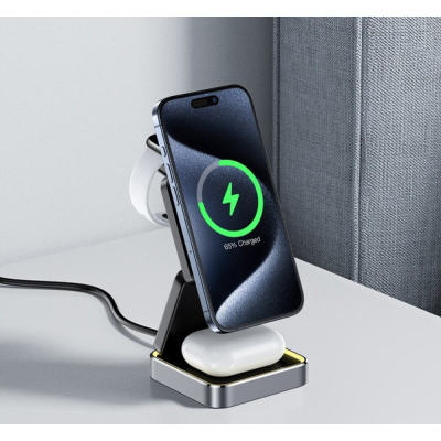 Зарядний пристрій Acefast Wireless QI 3in1 15W E20 (6974316283478)