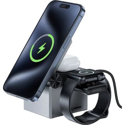 Зарядний пристрій Acefast Wireless QI 3in1 15W E18 Rubik''s (6974316282884)