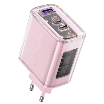 Зарядний пристрій Acefast 3xUSB 65W (2xUSB-C+USB-A) Gan A45 Fast Charger Cherry blossom (69743162820