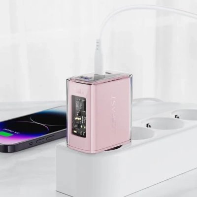 Зарядний пристрій Acefast 3xUSB 65W (2xUSB-C+USB-A) Gan A45 Fast Charger Cherry blossom (69743162820