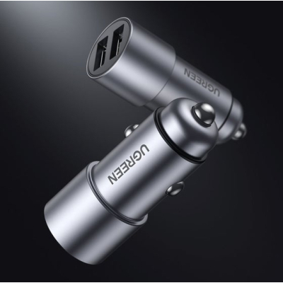 Автомобільний зарядний пристрій Ugreen CD130 (2xUSB 24W (USB-A) QC 3.0 Gray (50592)