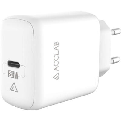 Зарядний пристрій AccLab AL-TC125 1хType-C 5В/3A/25W QC/PD 3.0 White (1283126538841)