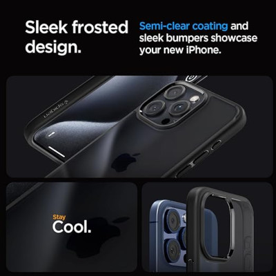 Чохол до мобільного телефона Spigen Apple iPhone 15 Pro Ultra Hybrid Frost Black (ACS06709)
