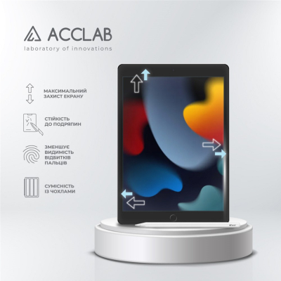Скло захисне ACCLAB Full Glue Apple iPad 10.2/9th 2021 10.2" (1283126575631)