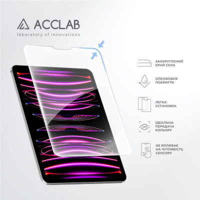 Скло захисне ACCLAB Full Glue Apple iPad Pro 11 2022/2021/2020/2018 (1283126575150)