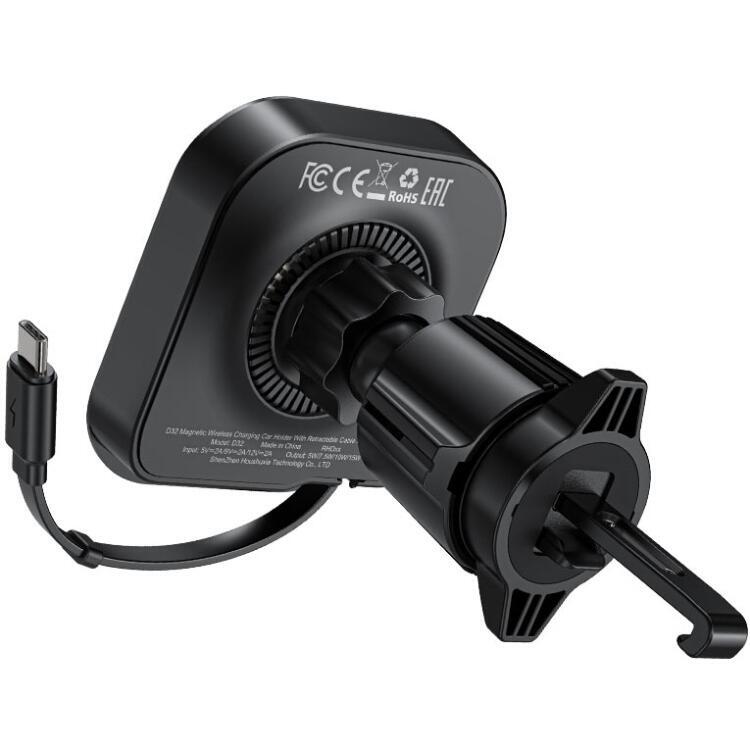 Автомобільне кріплення для смартфона D32 Magnetic wireless charging Acefast (6974316283225) (1827409)